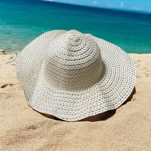 Stylish Cream Woven Sun Hat